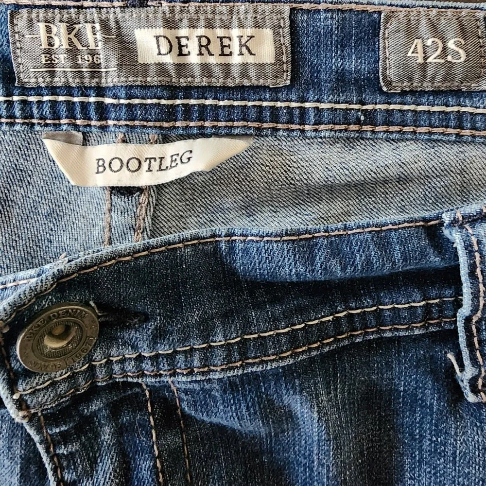 BKE 42S Blue Derek Bootleg Jeans Mens Denim Western Workwear Cowboy Casual